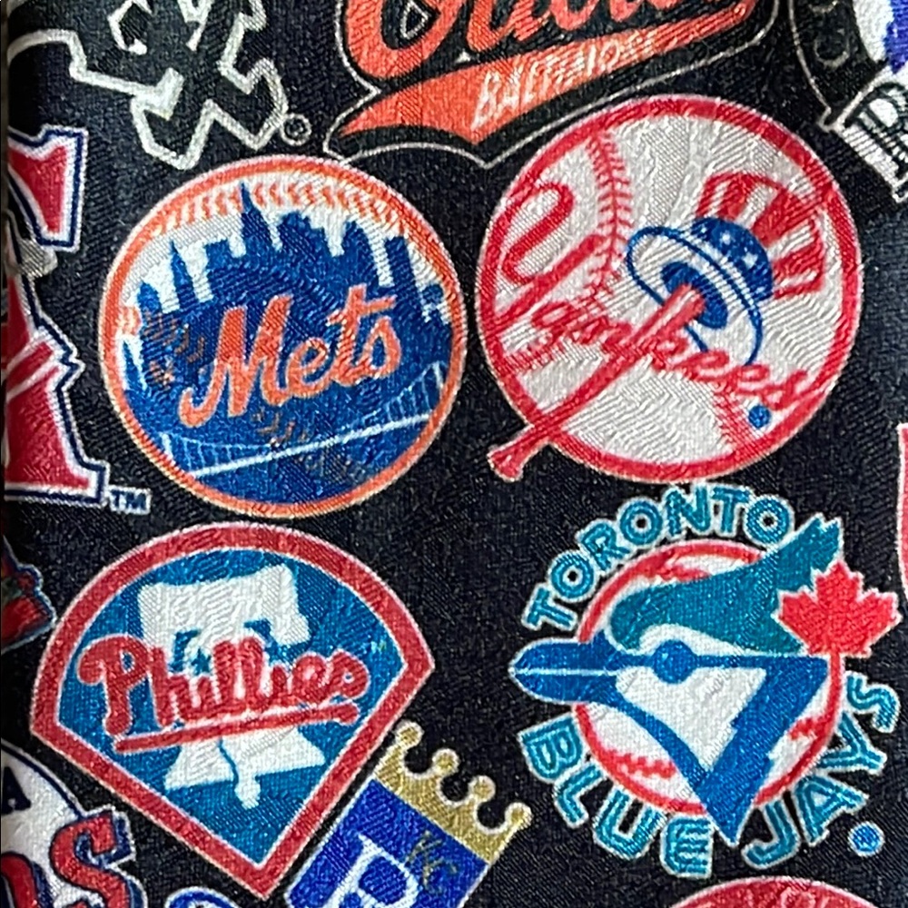 Red and Blue Baseball Tie - Picture 3 of 4
